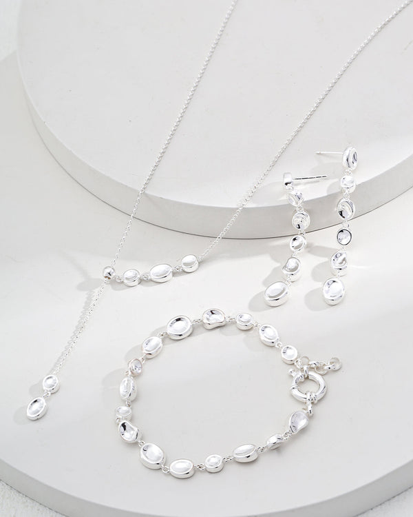 Silver bracelet on a white background