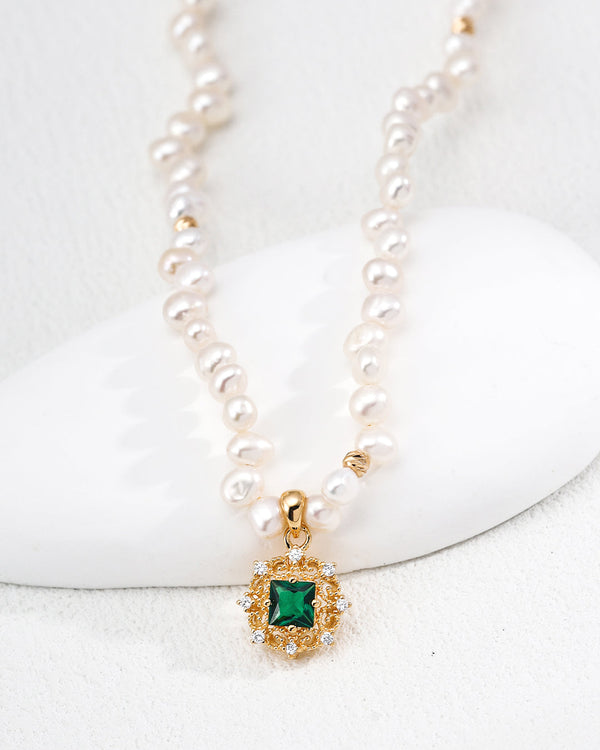 Regal Green Energy Pearl Necklace