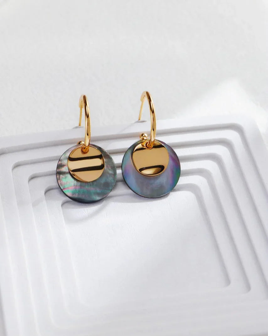 ヴィンテージ ムーンシェル イヤリング