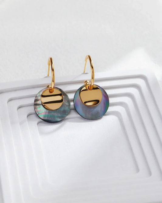 ヴィンテージ ムーンシェル イヤリング