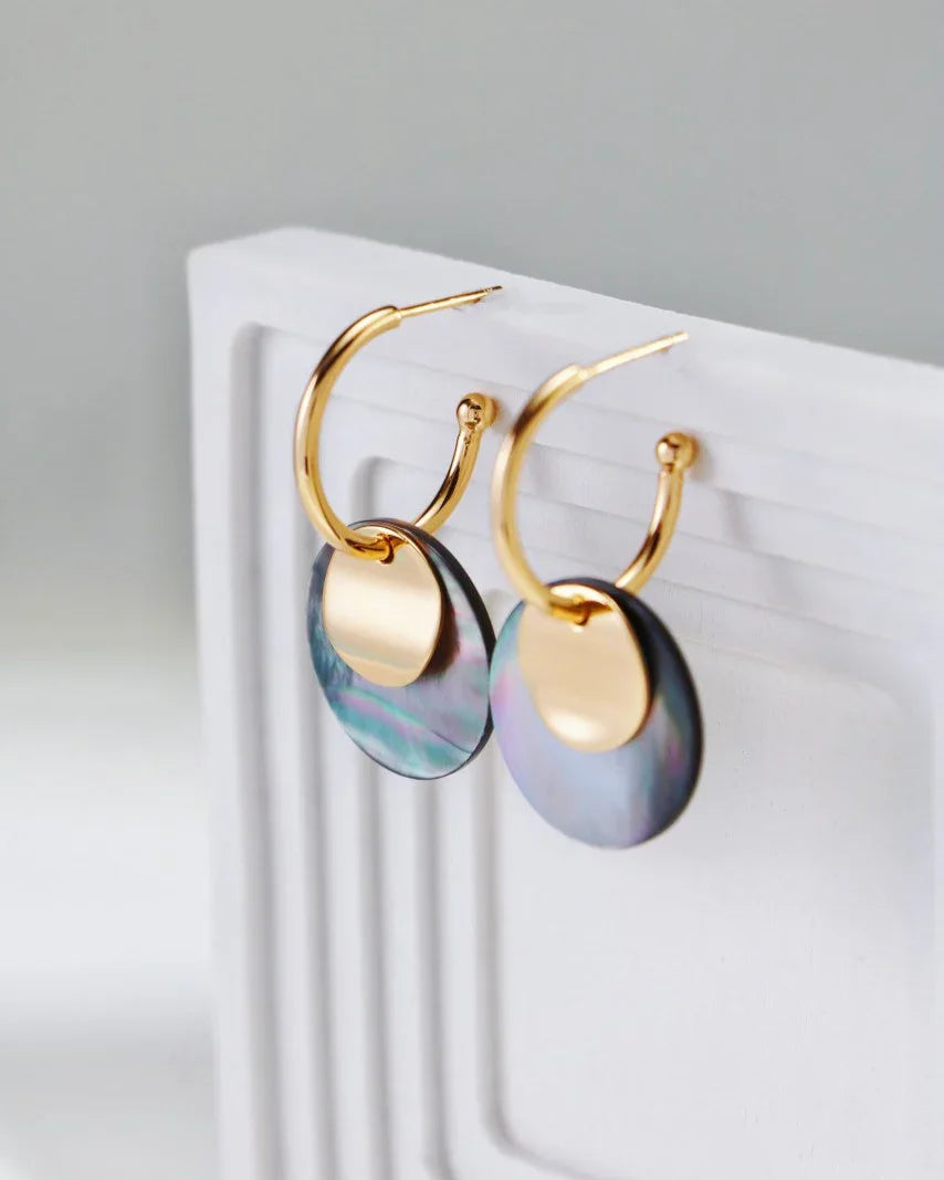 ヴィンテージ ムーンシェル イヤリング