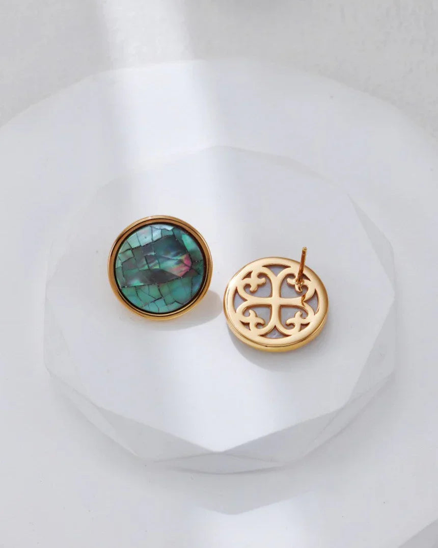 オーロラシェルクラックルイヤリング