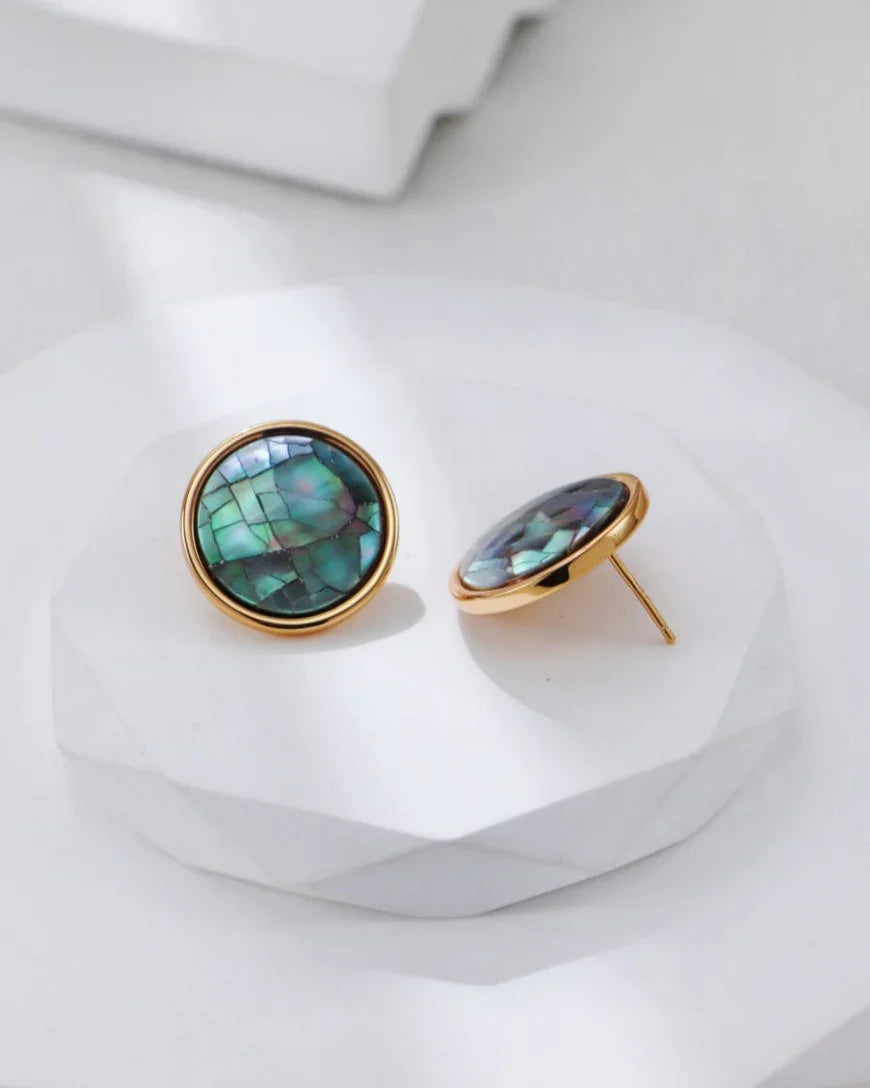 オーロラシェルクラックルイヤリング