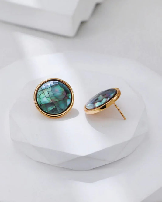 オーロラシェルクラックルイヤリング