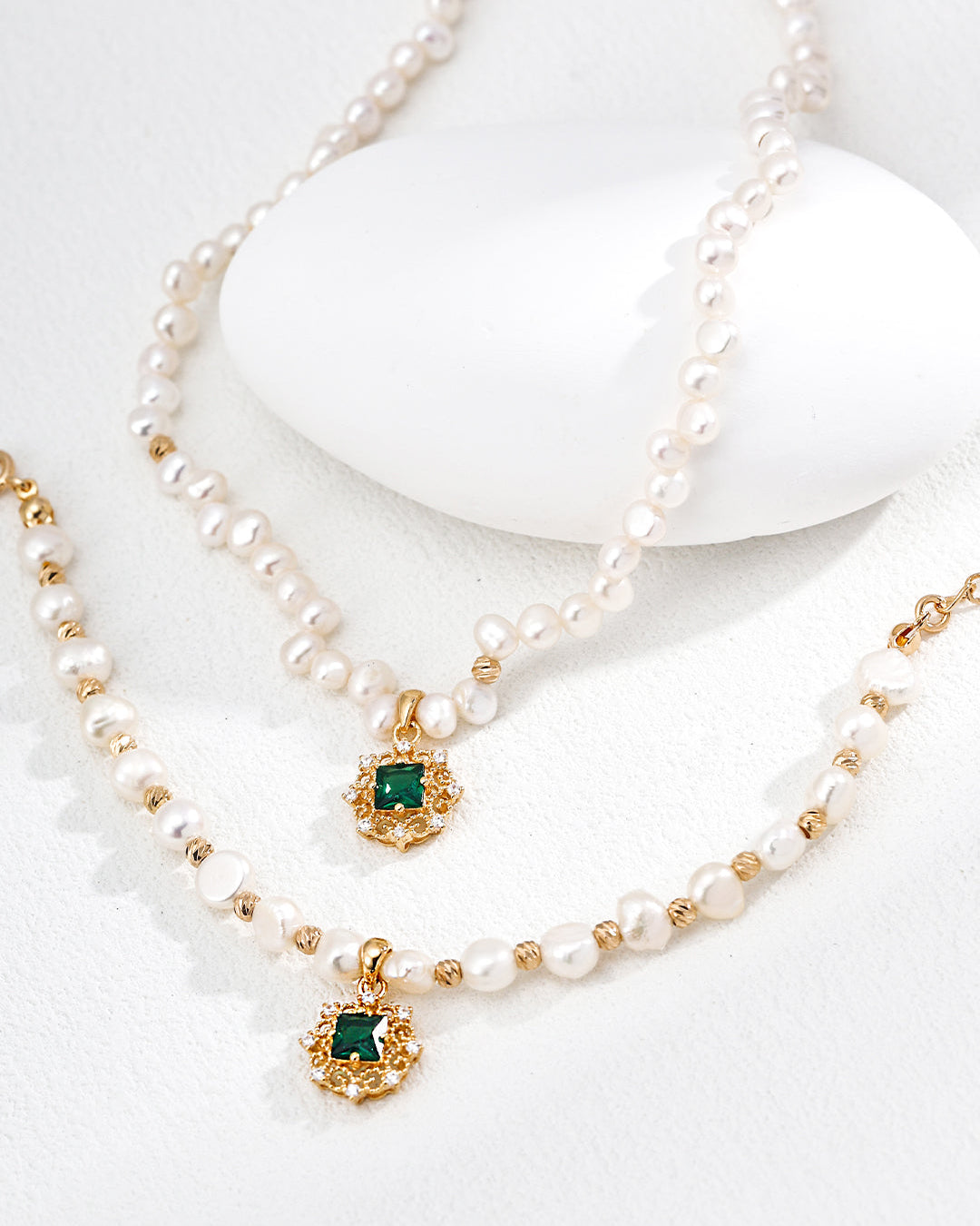 Regal Green Energy Pearl Necklace